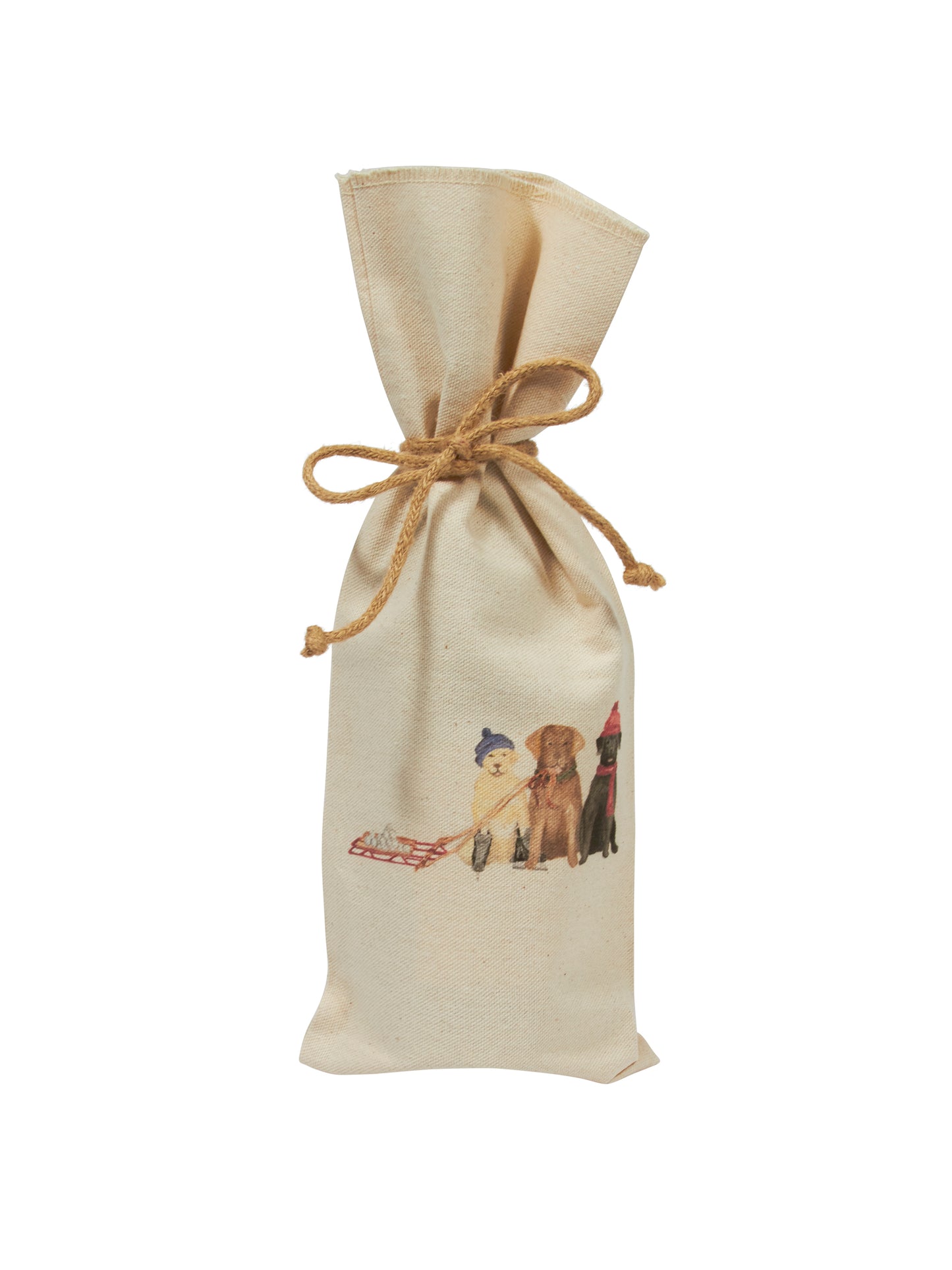 Three Labs in Winter Wine Bag Weston Table