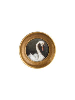  Tiny Swan Framed Oil Painting Weston Table 