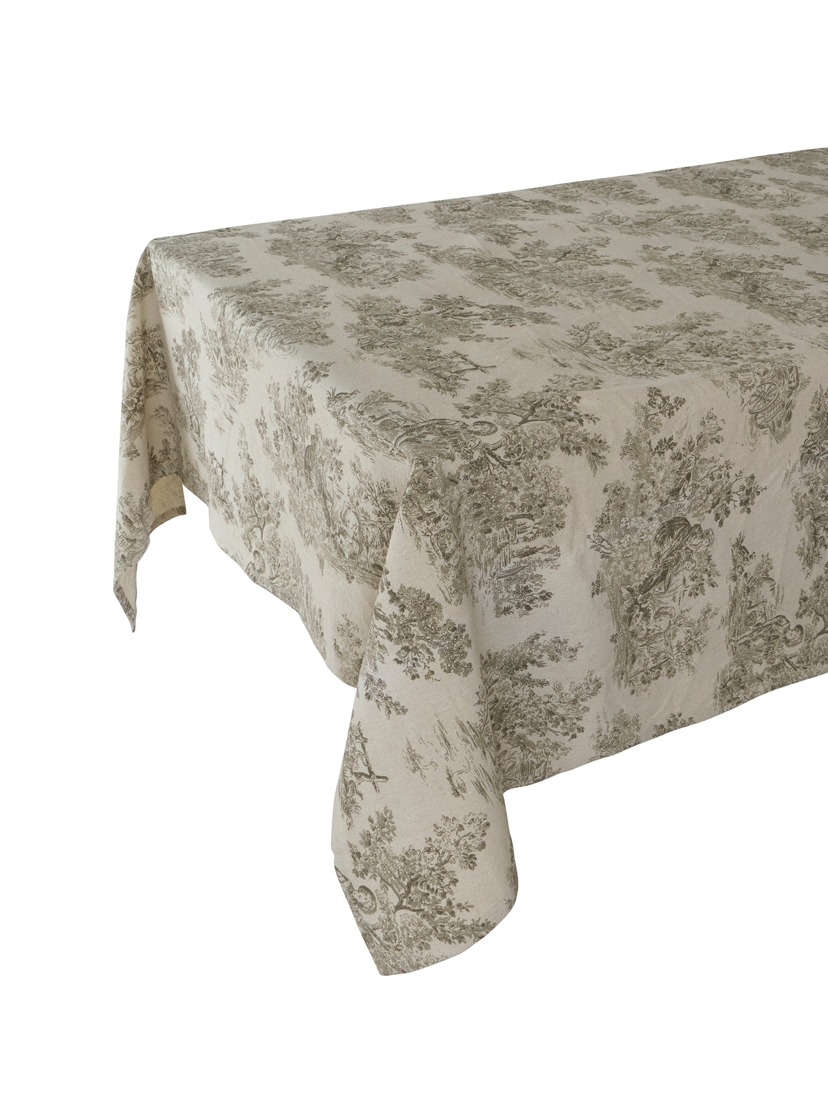 Toile de Jouy Ficelle Tablecloth 59x118 Weston Table