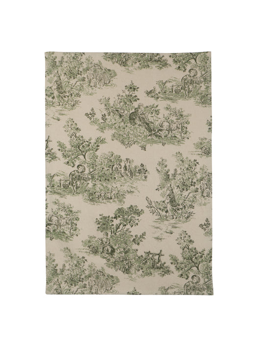 Toile de Jouy Green Kitchen Towel Weston Table