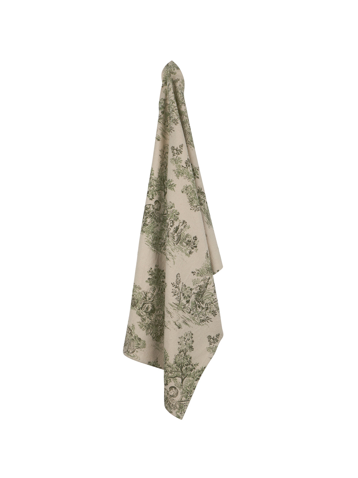Toile de Jouy Green Kitchen Towel Weston Table