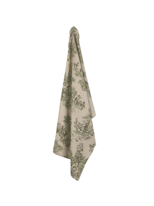 Toile de Jouy Green Kitchen Towel Weston Table