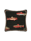 Trout Wool Hooked Square Pillow Weston Table