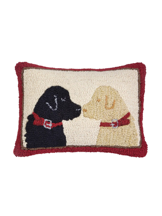 Two Labs Wool Pillow