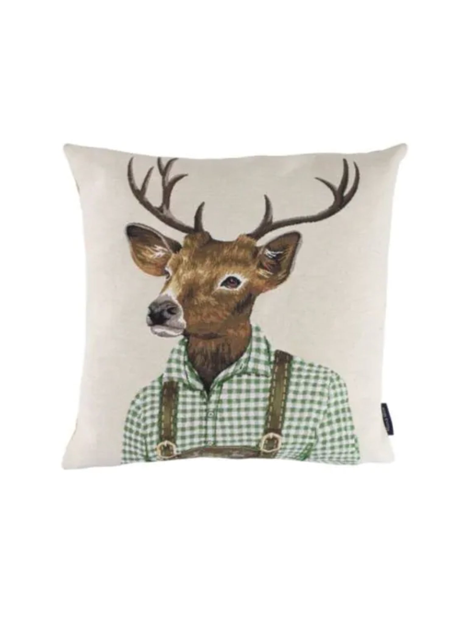 Tyrolean Deer Pillow Green Facing Left Weston Table