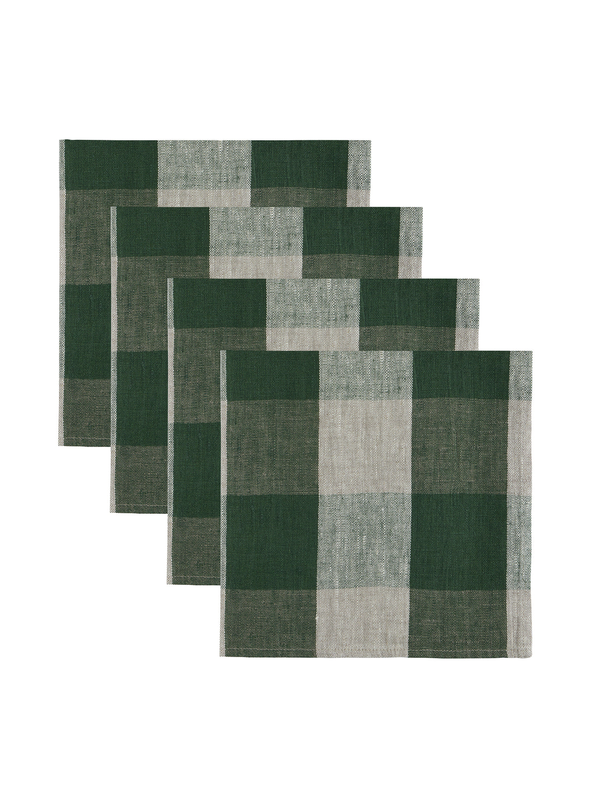 Vermont Forest Check Linen Collection Napkins Set of Four Weston Table
