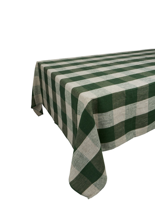 Vermont Forest Check Linen Collection Tablecloth Weston Table