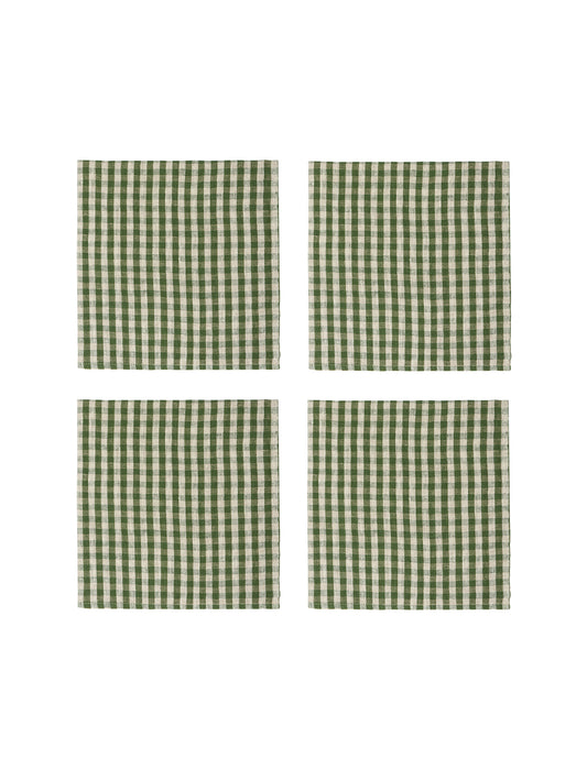 Vermont Forest Gingham Linen Collection Napkins Set of Four Weston Table