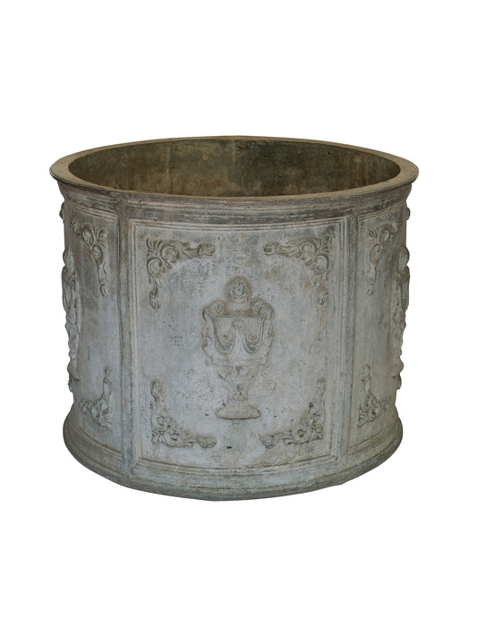 Vintage 1800 English XL Lead Planter Weston Table