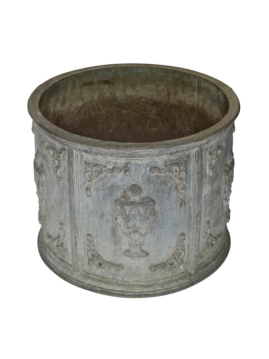 Vintage 1800 English XL Lead Planter Weston Table