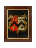 Vintage 1820s English Coat of Arms Framed Panel Weston Table
