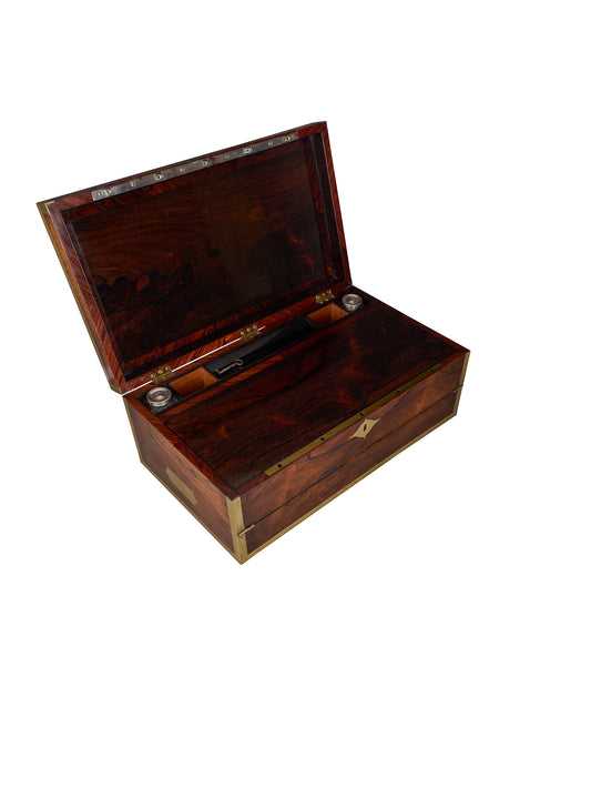 Vintage 1820s English Kingswood & Rosewood Writing Slope Weston Table