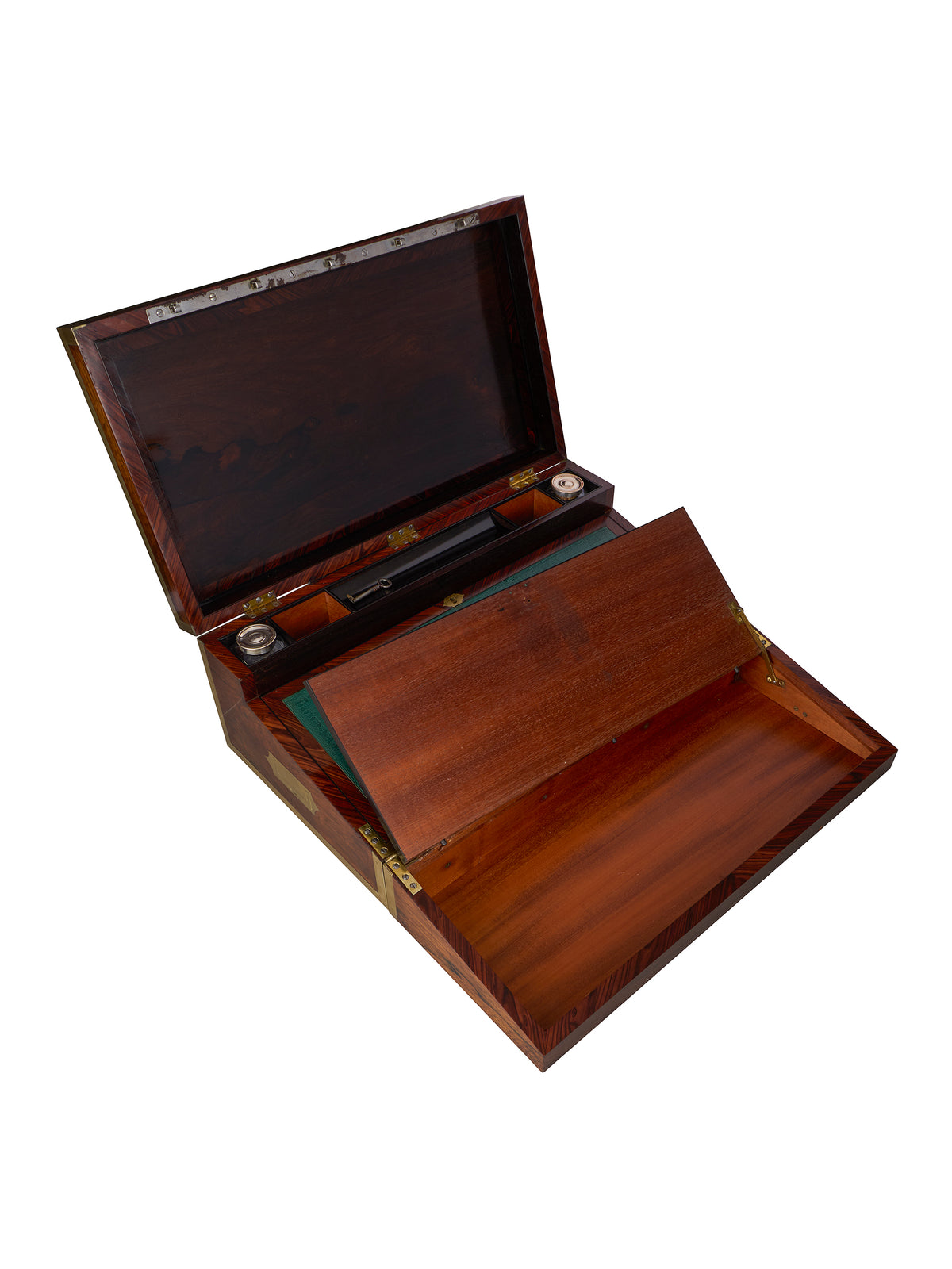 Vintage 1820s English Kingswood & Rosewood Writing Slope Weston Table