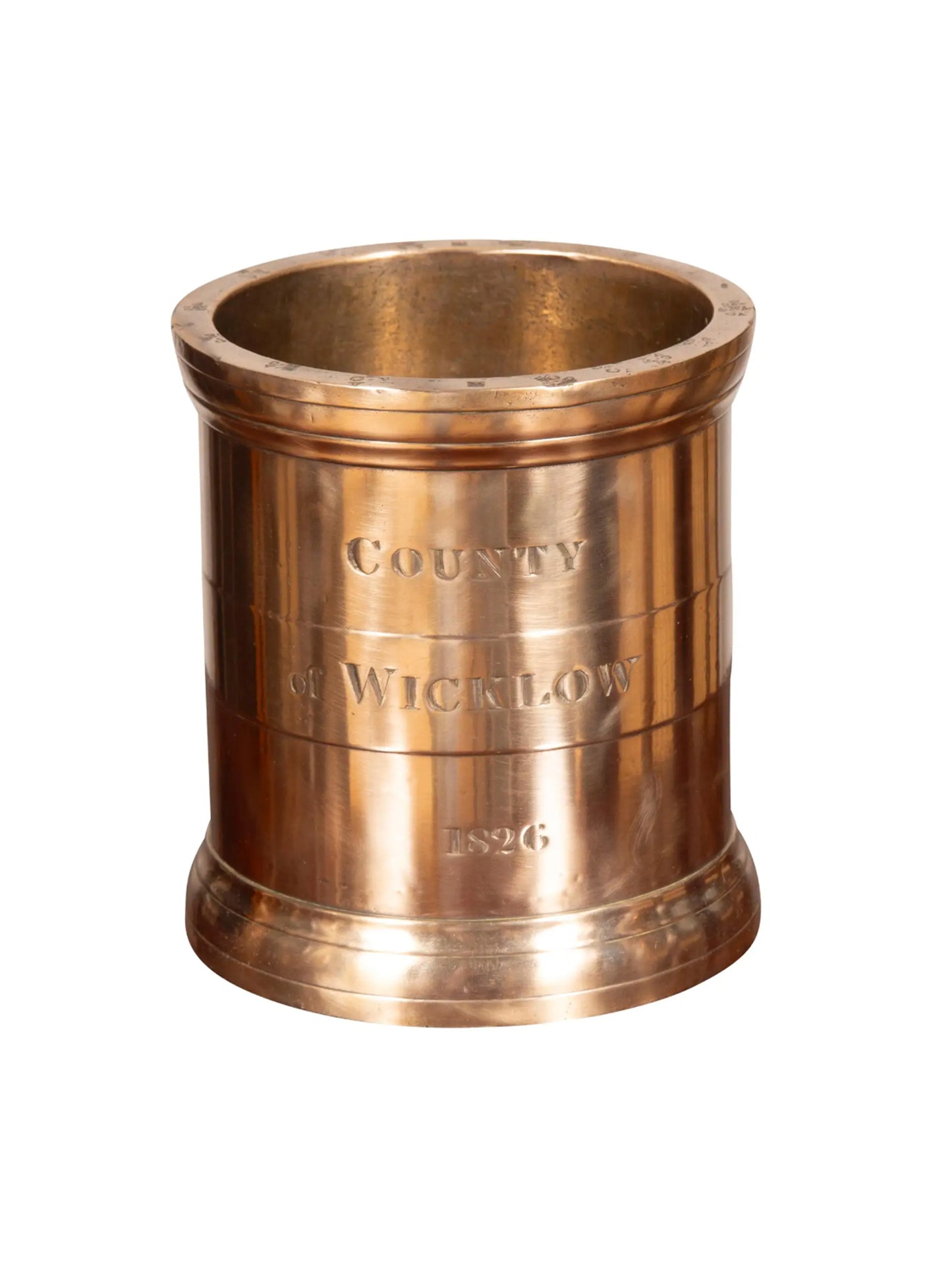 Vintage 1826 County Wicklow Imperial Half Gallon Bronze Measure Weston Table