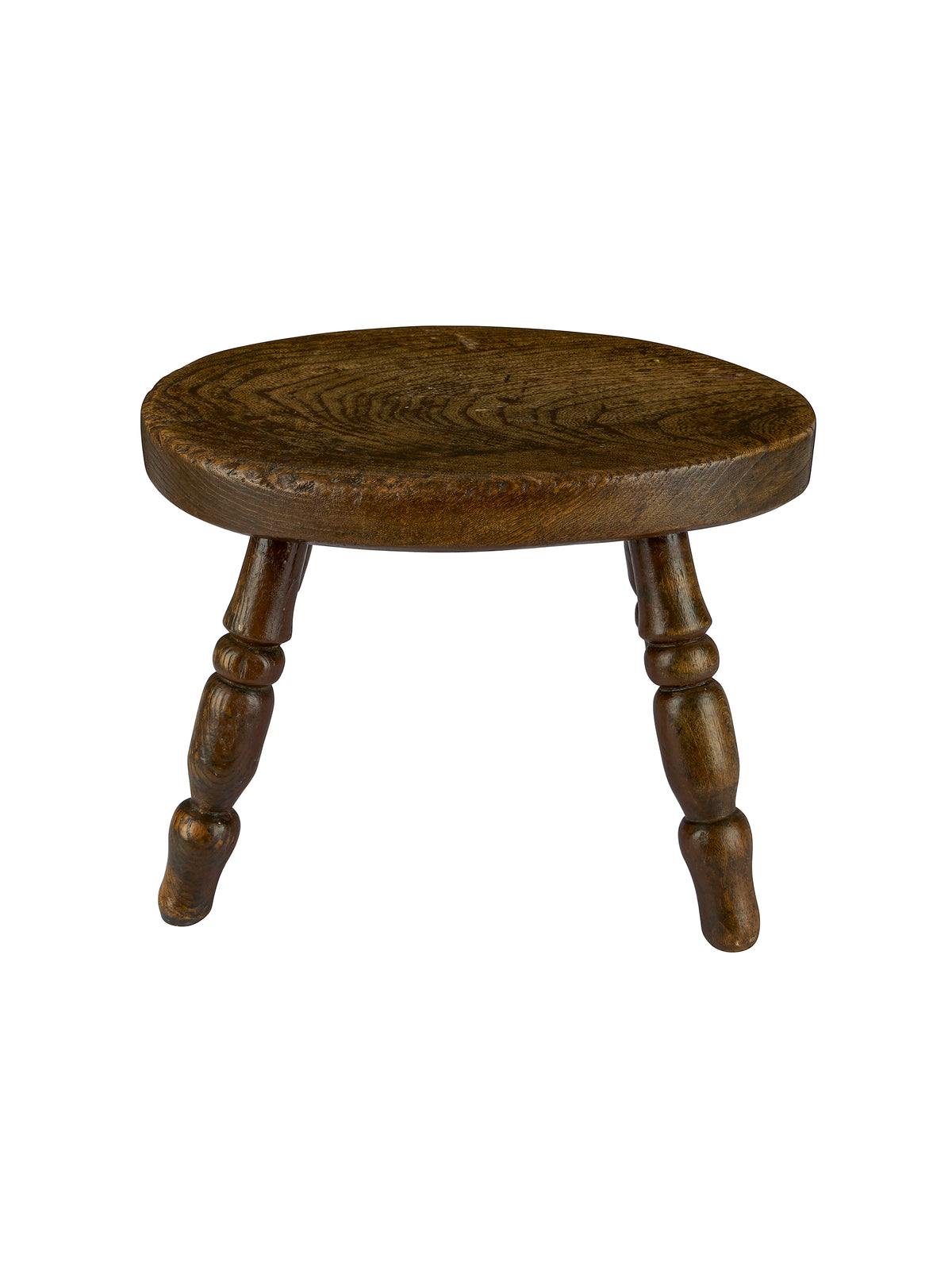 Vintage 1830s English Oval Elm Small Stool Weston Table
