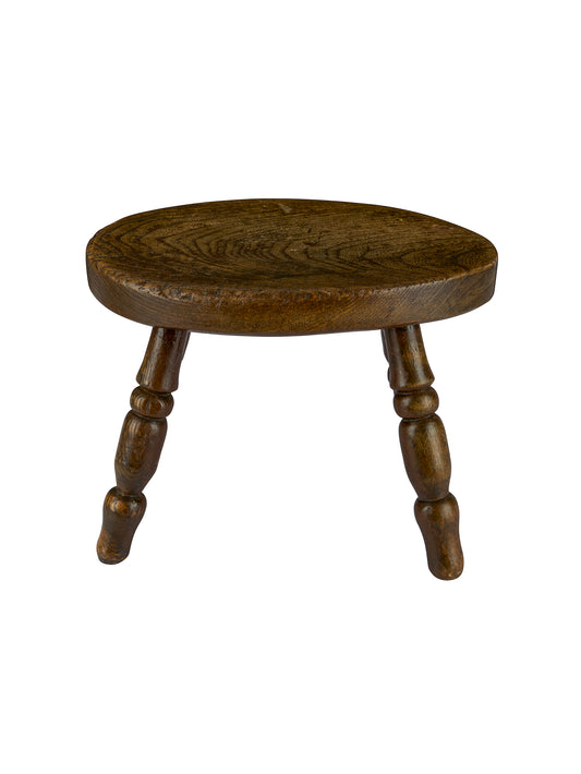 Vintage 1830s English Oval Elm Small Stool Weston Table
