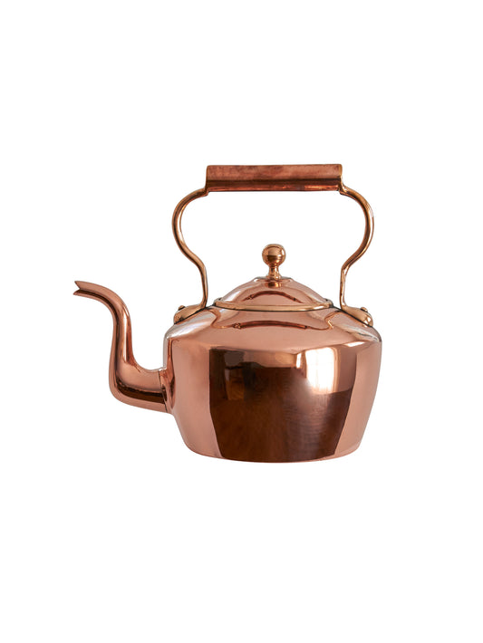 Vintage 1840s English Copper Kettle with Ball Finial Weston Table