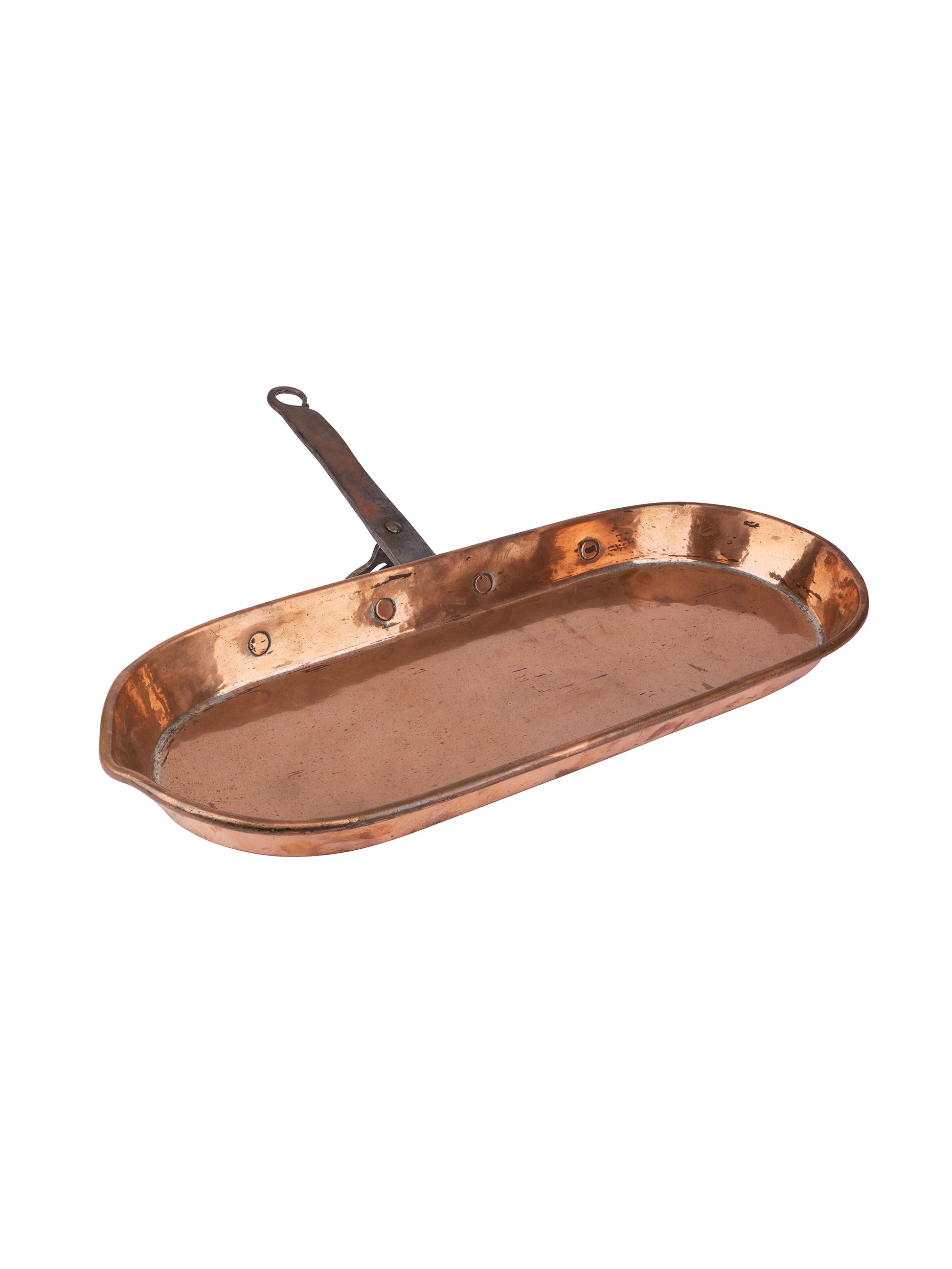 Vintage 1850s Copper Hearth Skillet Weston Table