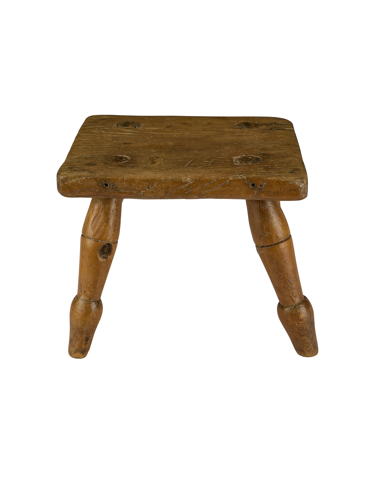 Vintage 1850s English Beechwood Stool Weston Table