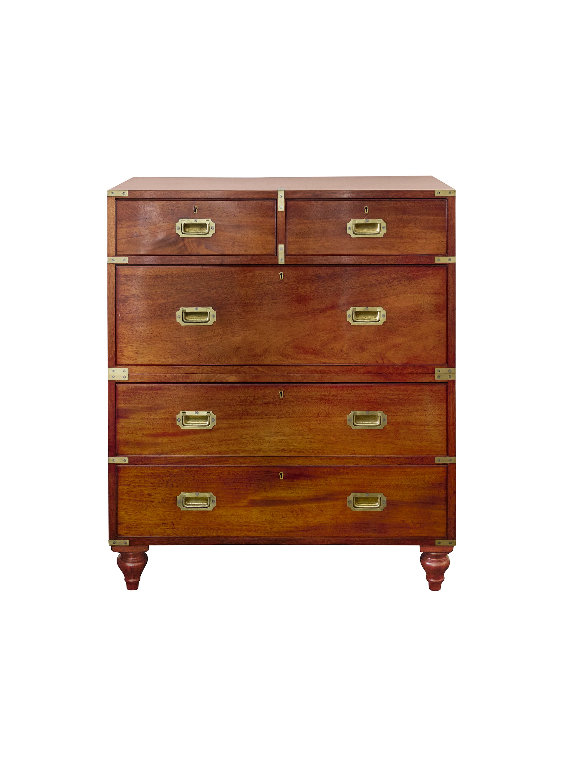 Vintage 1850s English Campaign Chest of Drawers Weston Table