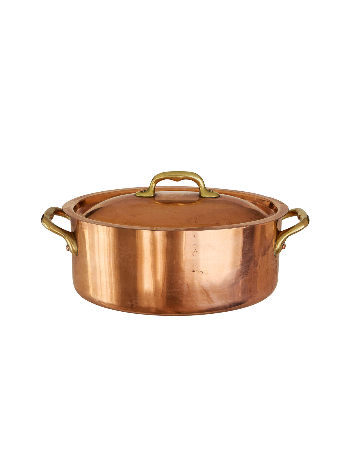 Vintage 1850s French Oval Lidded Copper Braiser Weston Table
