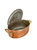 Vintage 1850s French Oval Lidded Copper Braiser Weston Table