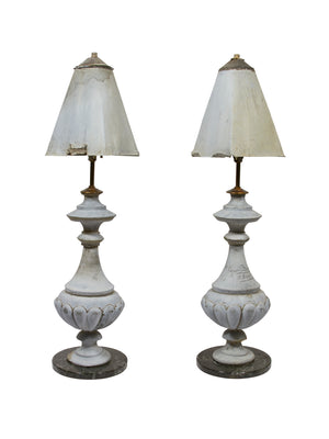  Vintage 1856 Parisian Architecture Lamp Pair Weston Table 