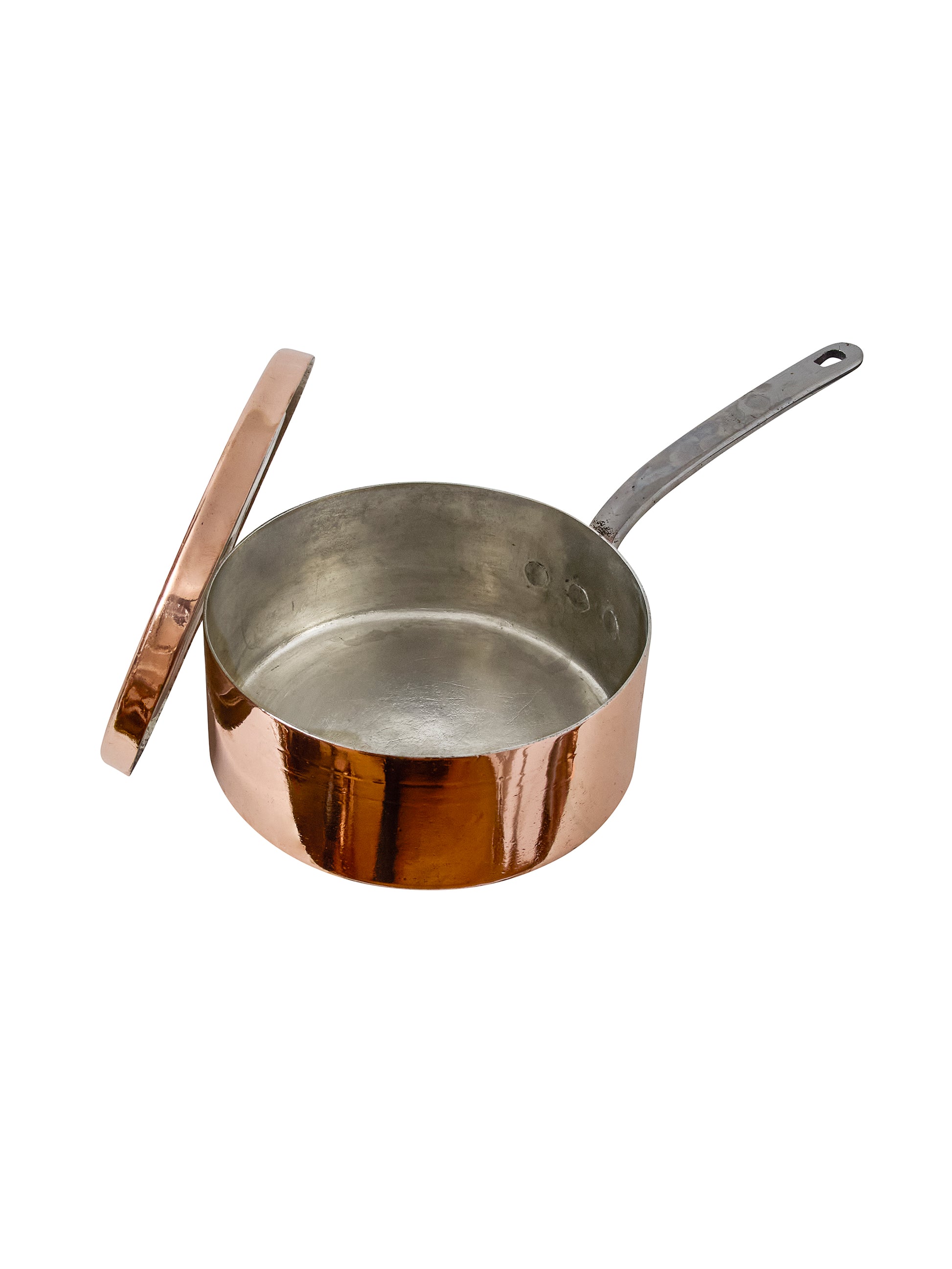 Vintage 1860s Deep French Copper Sauté Pan Weston Table