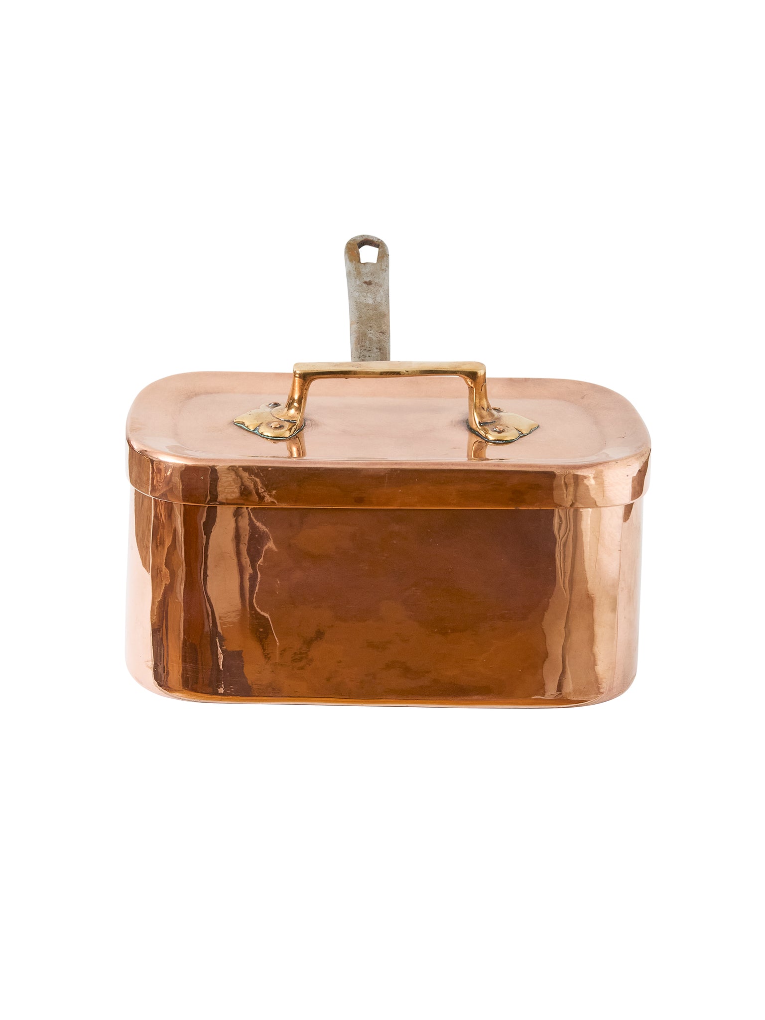 Vintage 1860s French Copper Lidded Casserole with Handle Weston Table