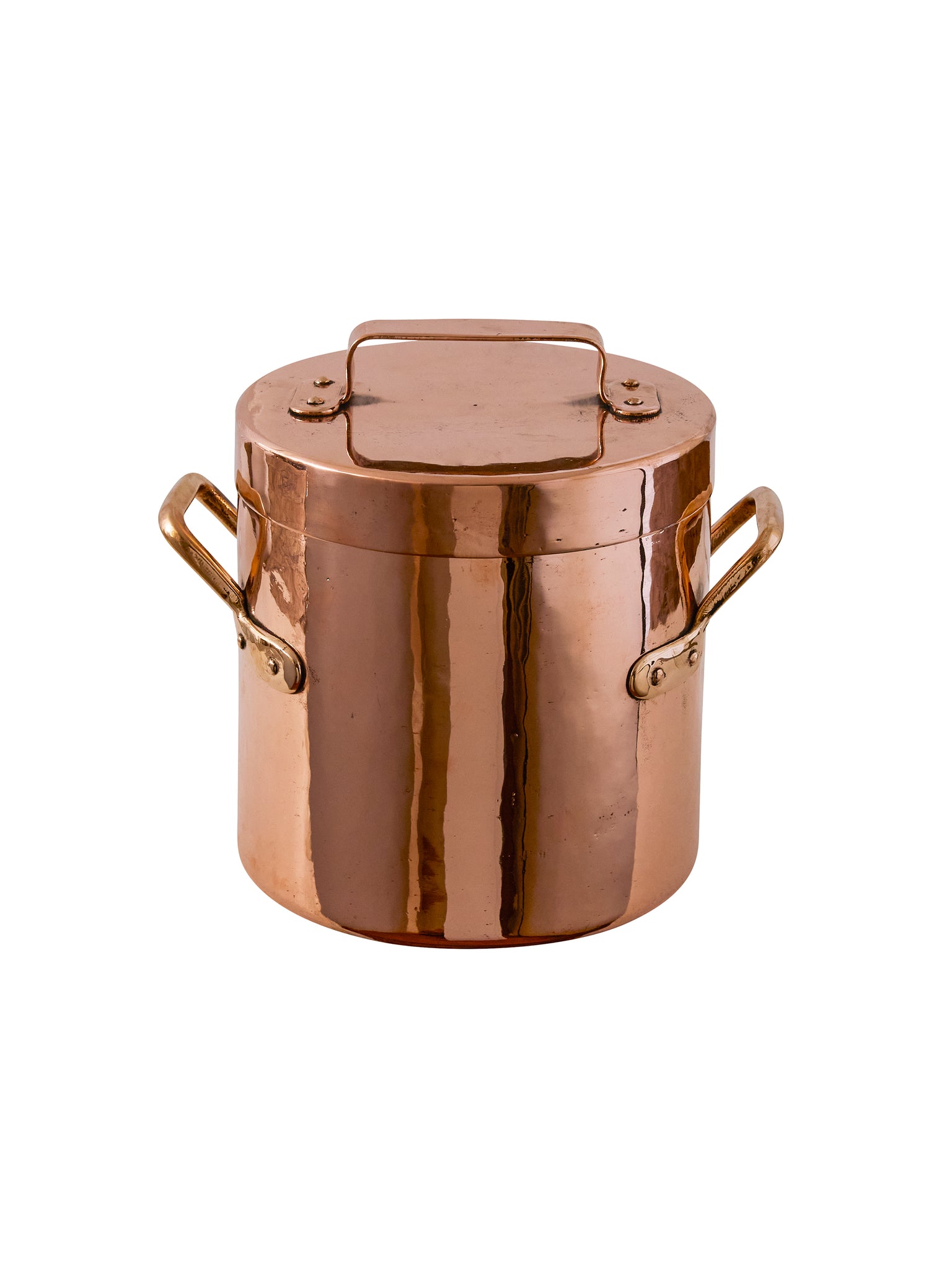Vintage 1860s French  Copper Stockpot with Steamer Basket Weston Table