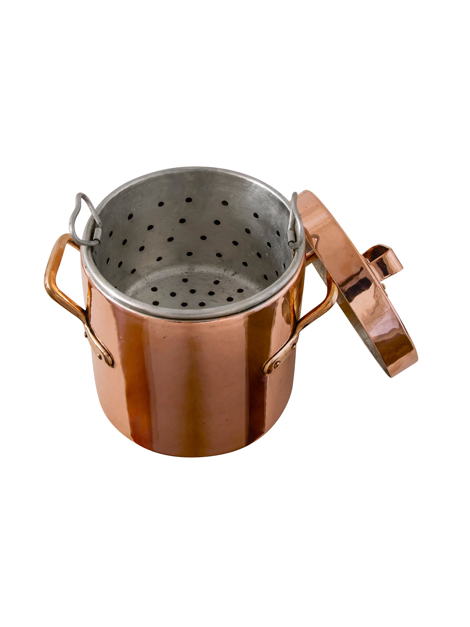 Vintage 1860s French  Copper Stockpot with Steamer Basket Weston Table