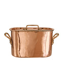 Vintage 1860s French Rectangular Lidded Copper Casserole with Drainer Weston Table