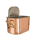 Vintage 1860s French Rectangular Lidded Copper Casserole with Drainer Weston Table