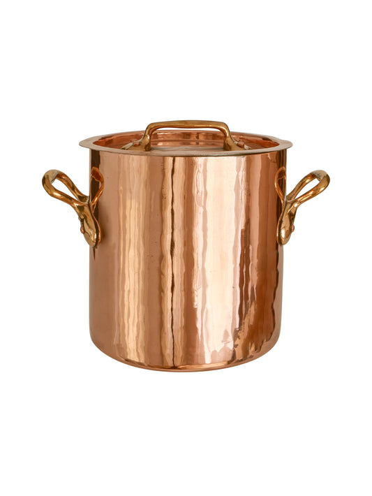 Vintage 1860s French Small Copper Lidded Stockpot Weston Table