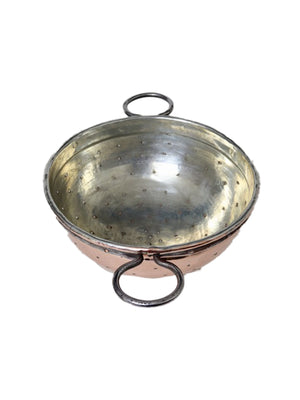 Vintage 1860s French Twin Handled Copper Colander Weston Table 