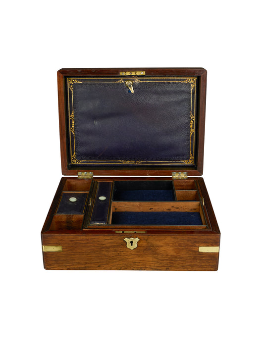 Vintage 1860s Mahogany Gentleman's Dressing Box Weston Table