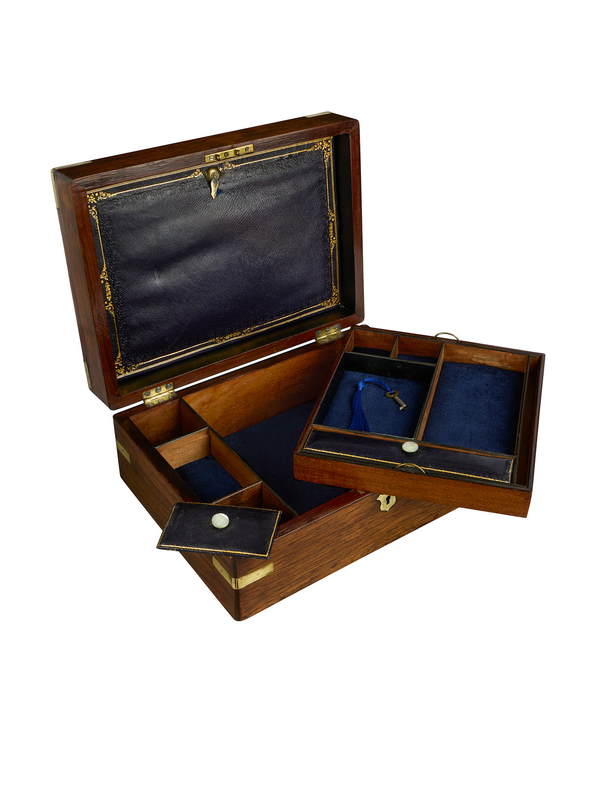 Vintage 1860s Mahogany Gentleman's Dressing Box Weston Table