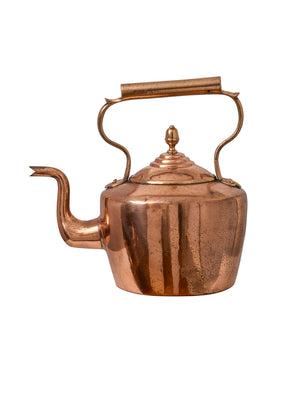  Vintage 1860s Large Victorian Copper Kettle with Acorn Finial Weston Table 