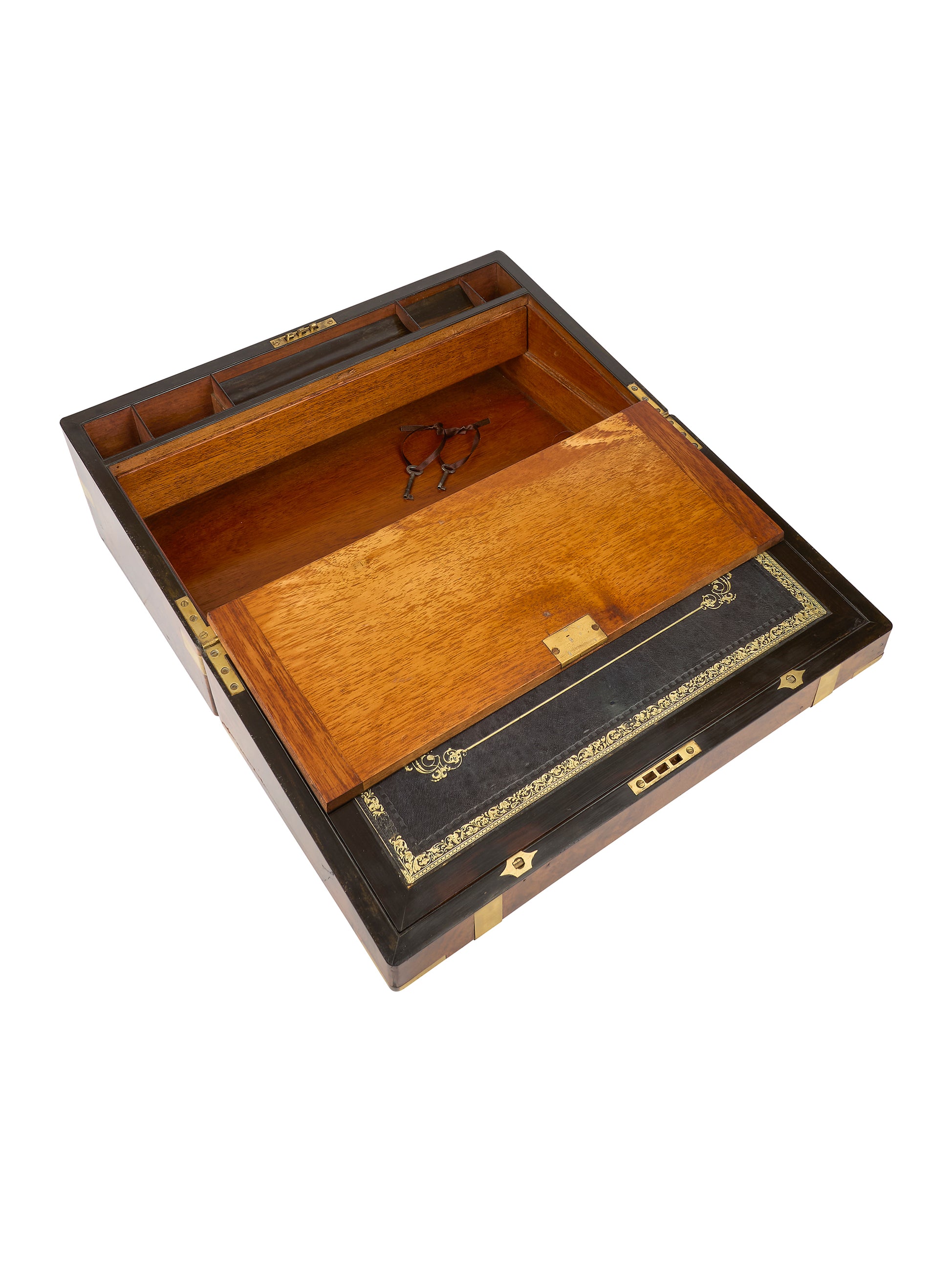 Vintage 1860s Walnut Campaign Writing Slope Weston Table