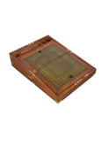 Vintage 1860s Writing Slope with Green Embossed Leather Weston Table