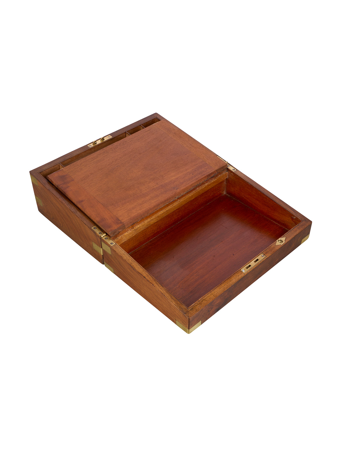 Vintage 1860s Writing Slope with Green Embossed Leather Weston Table