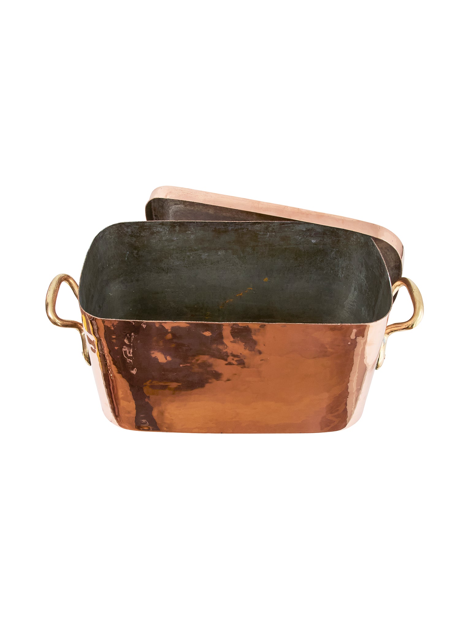 Vintage 1860s XL French Copper Lidded Rectangular Casserole Weston Table