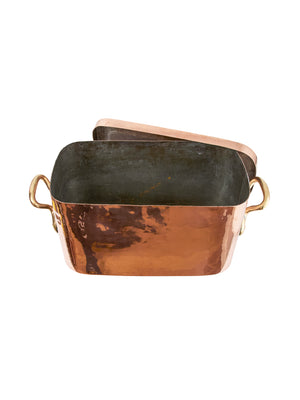  Vintage 1860s XL French Copper Lidded Rectangular Casserole Weston Table 