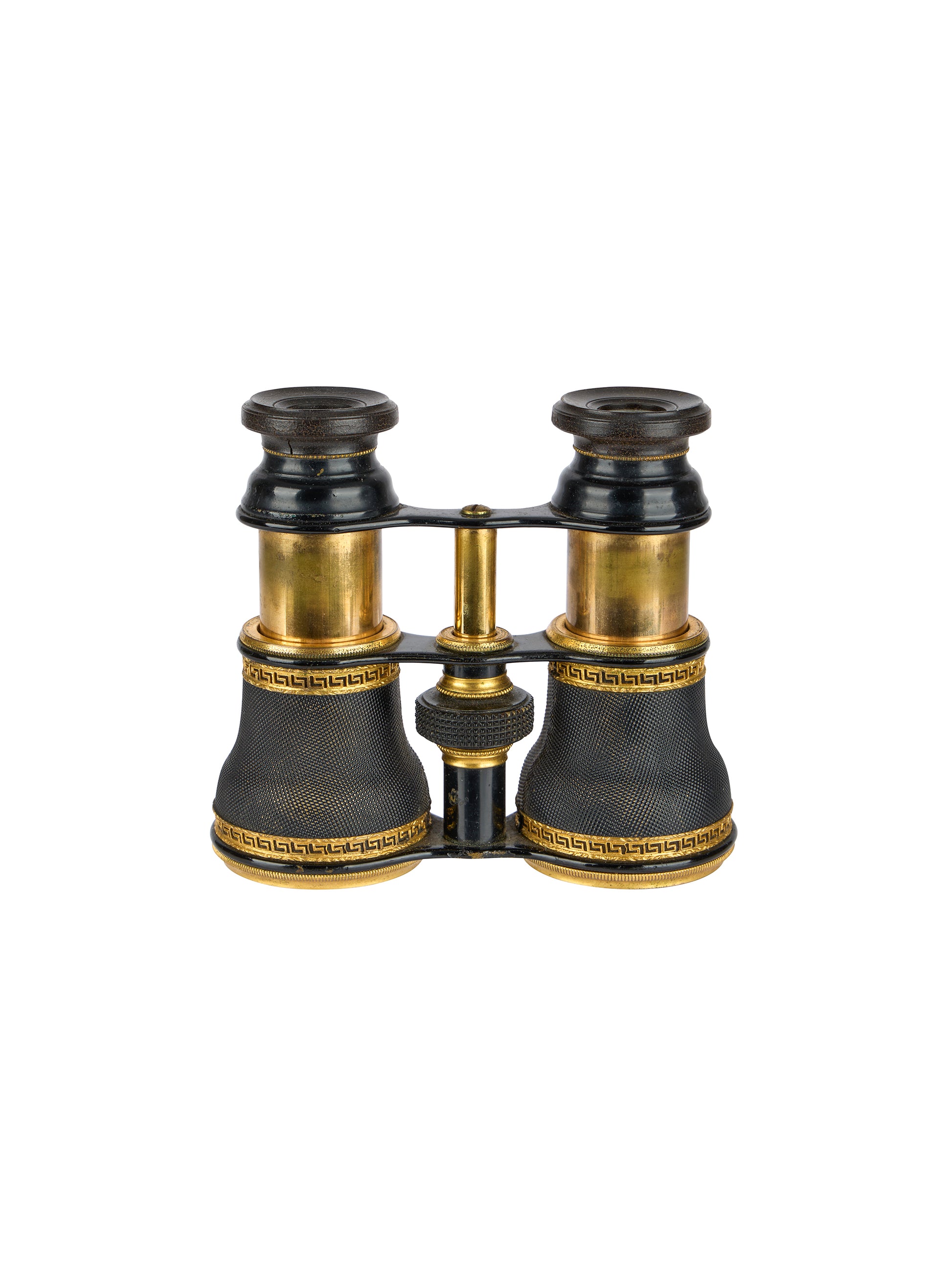 Vintage 1868 Black Leather & Brass Theater Glasses Weston Table