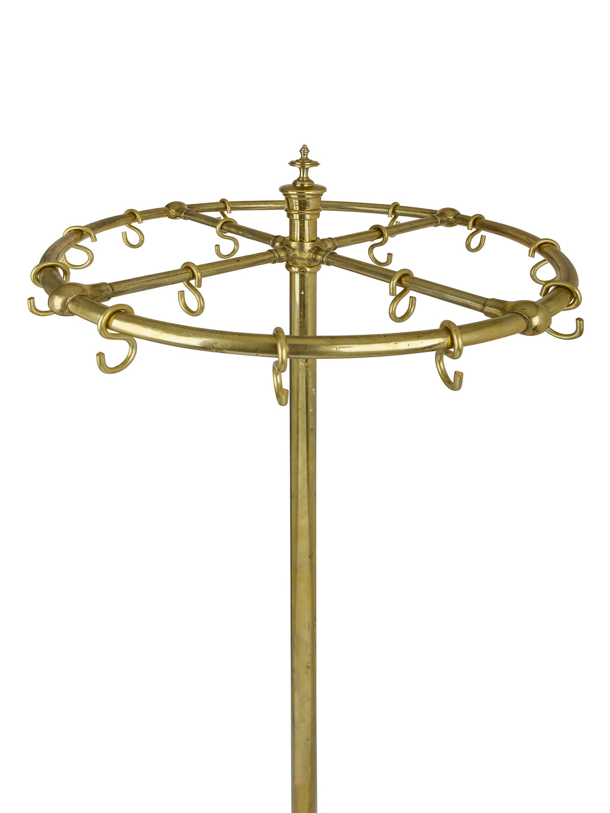 Vintage 1870s Brass Standing Coat Rack Weston Table