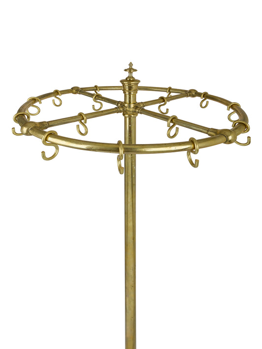 Vintage 1870s Brass Standing Coat Rack Weston Table