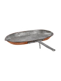 Vintage 1870s Copper Hearth Oval Side Handled Skillet Weston Table