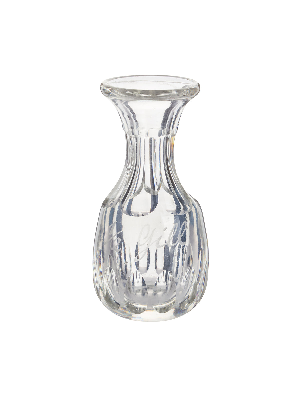 Vintage 1870s English 1/2 Gilly Crystal Bud Vase Weston Table