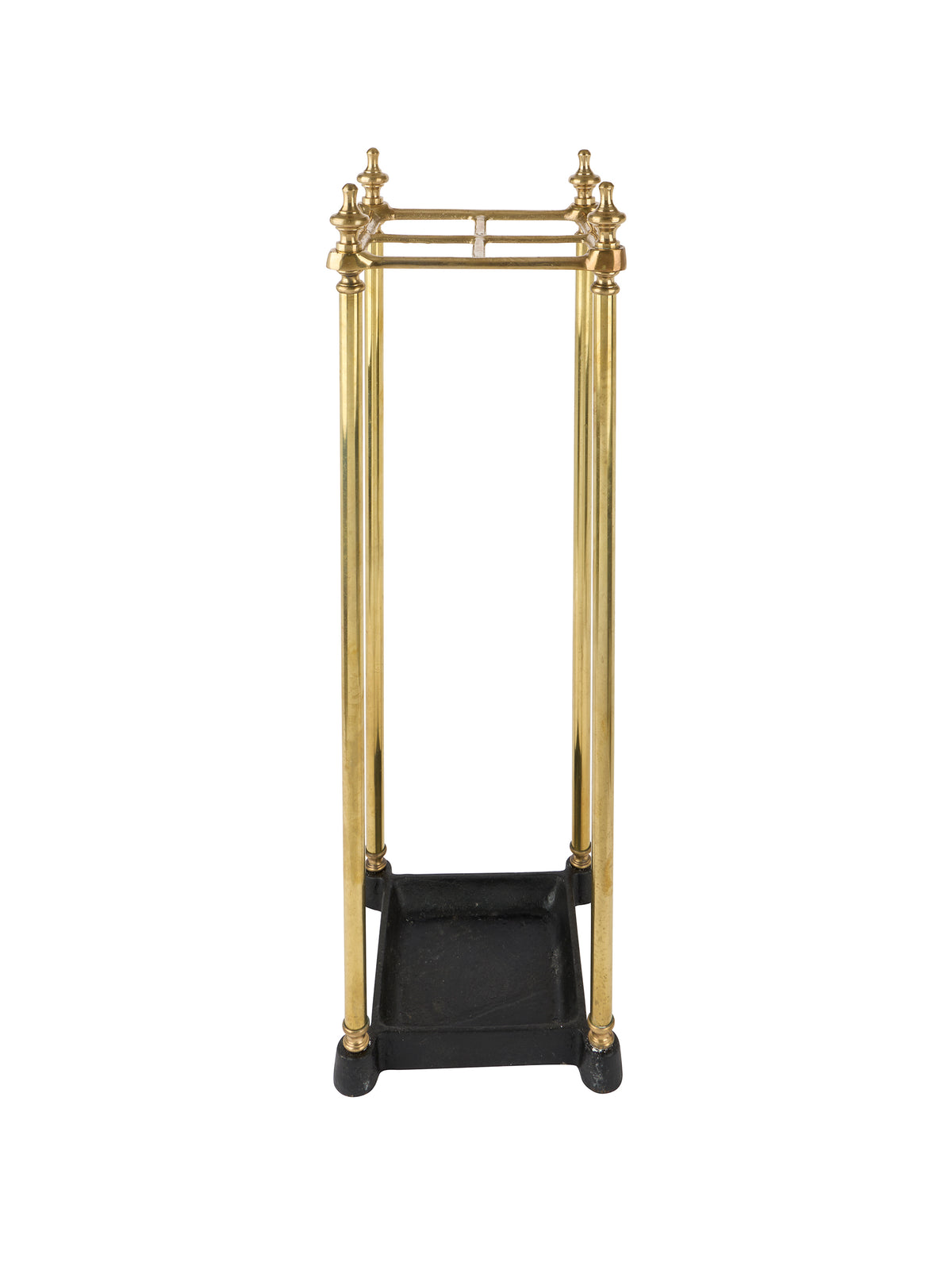 Vintage 1870s French Brass Square Umbrella Stand Weston Table