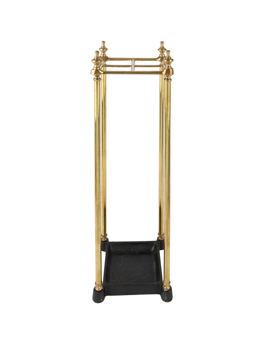 Vintage 1870s French Brass Square Umbrella Stand Weston Table